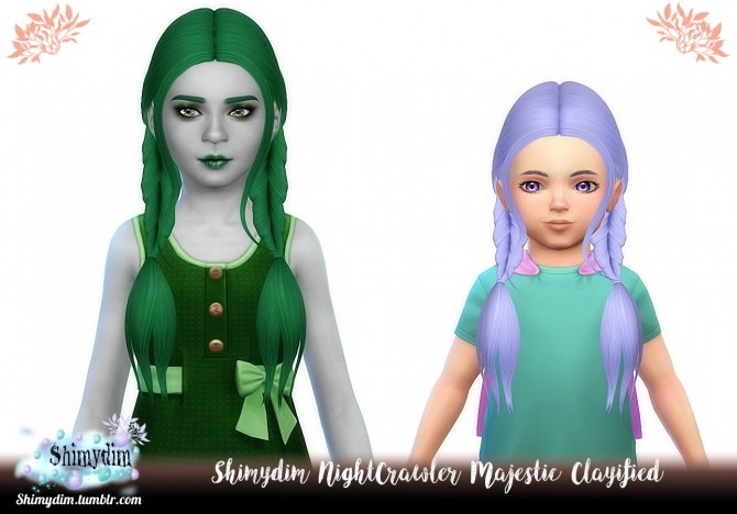 Sims 4 NightCrawler Majestic Hair Clayified + NoodlesCC Sorbet Remix at Shimydim Sims