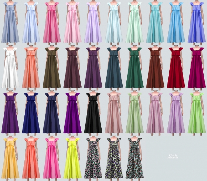 Cute Tiered Long Dress (P) at Marigold » Sims 4 Updates