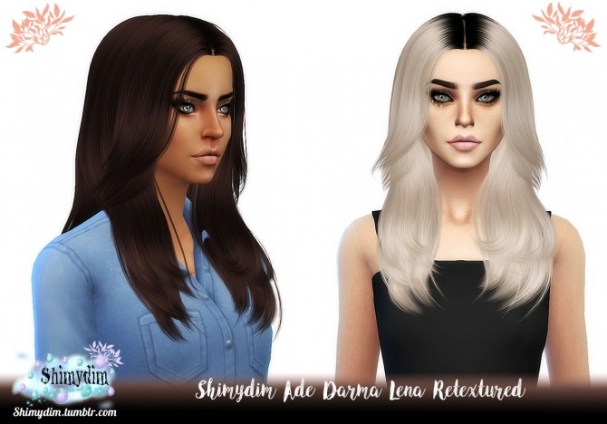 Sims 4 Ade Darma Lena Hair Retexture + DarkRoots Naturals + Unnaturals at Shimydim Sims