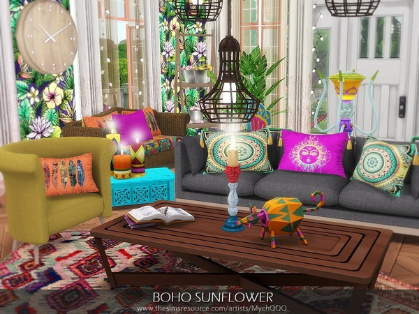 Sims 4 Boho Sunflower by MychQQQ at TSR