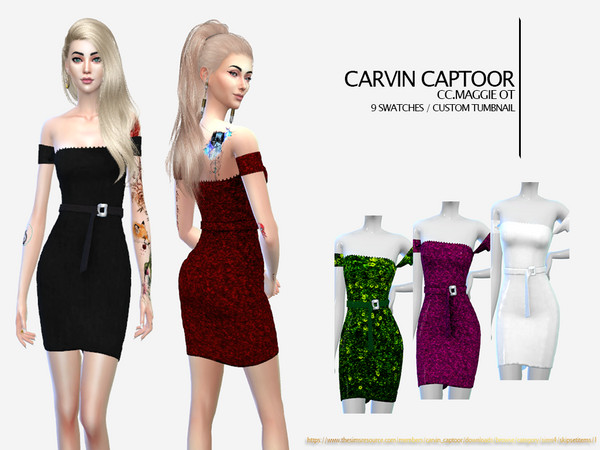 Sims 4 Maggie Ot dress by carvin captoor at TSR