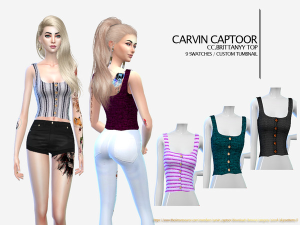 Sims 4 Brittanyy Top by carvin captoor at TSR