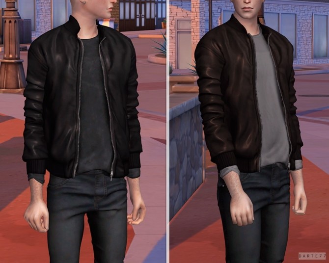 Leather Bomber Jacket at Darte77 » Sims 4 Updates