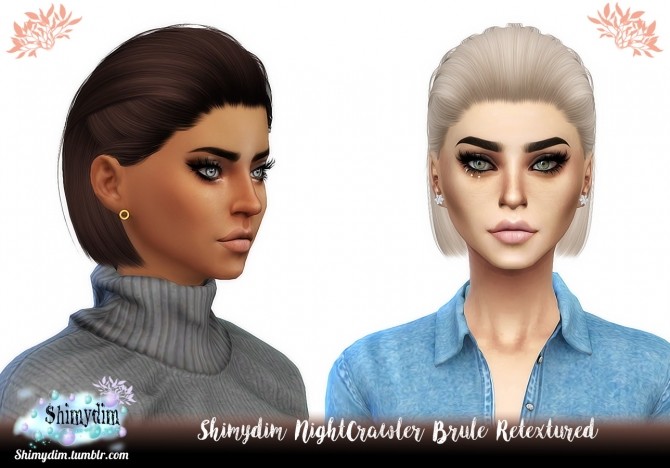 Sims 4 NightCrawler Brule Hair Retexture Naturals + Unnaturals at Shimydim Sims