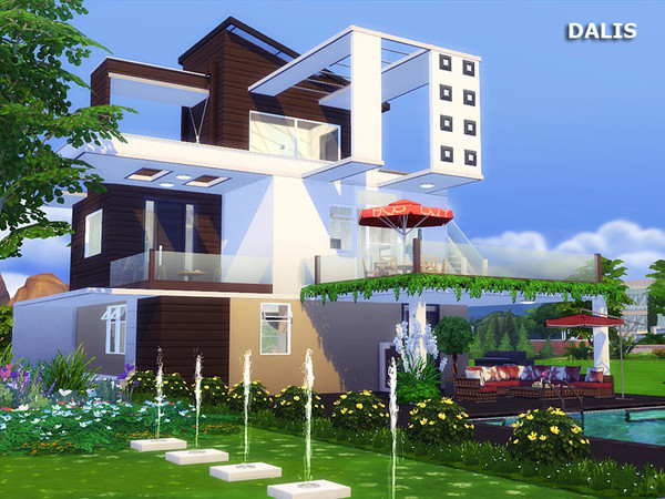 Sims 4 DALIS modern house by marychabb at TSR