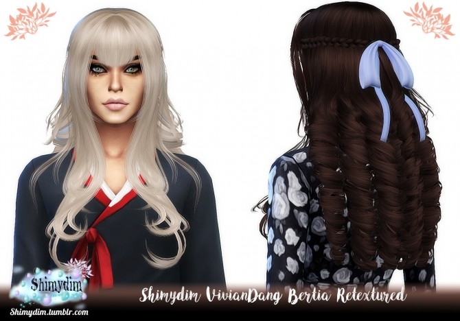Sims 4 VivianDang Bertia Hair Retexture Naturals + Unnaturals at Shimydim Sims