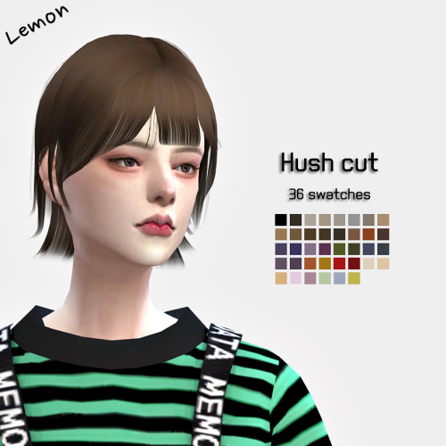 Sims 4 Hush cut hair at Lemon Sims 4