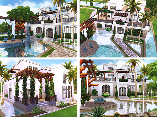 Sims 4 Elouise mediterranean villa by Rirann at TSR