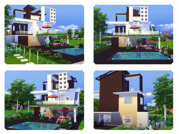 Sims 4 DALIS modern house by marychabb at TSR
