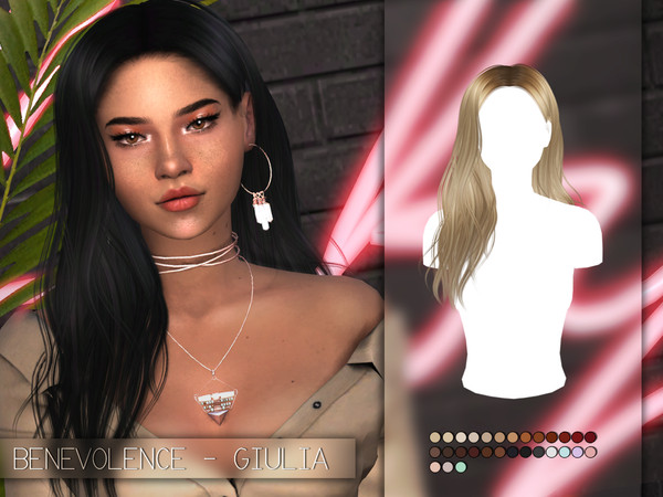 Sims 4 Giulia Alpha Hair Edit by Benevolence at TSR