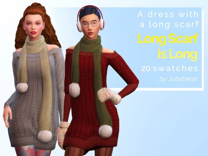 Sims 4 Long Scarf Is Long dress at Joliebean
