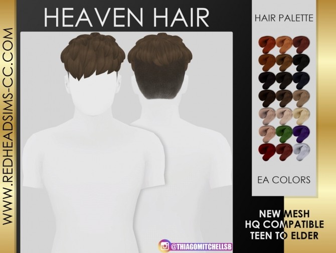 Sims 4 Heaven hair at REDHEADSIMS