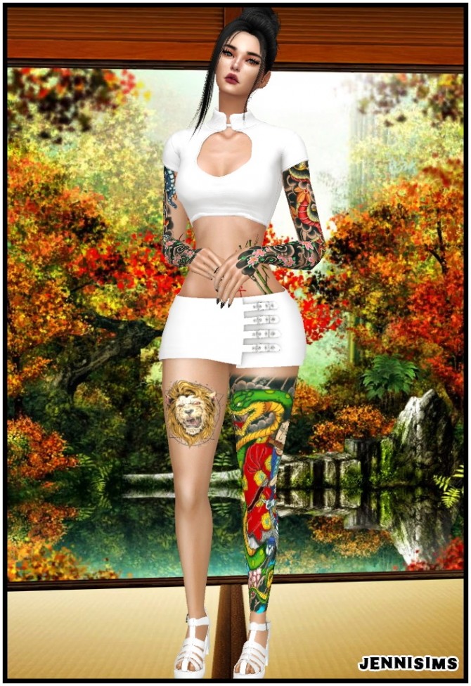 Sims 4 Collection Tattoos Dragon Girl at Jenni Sims
