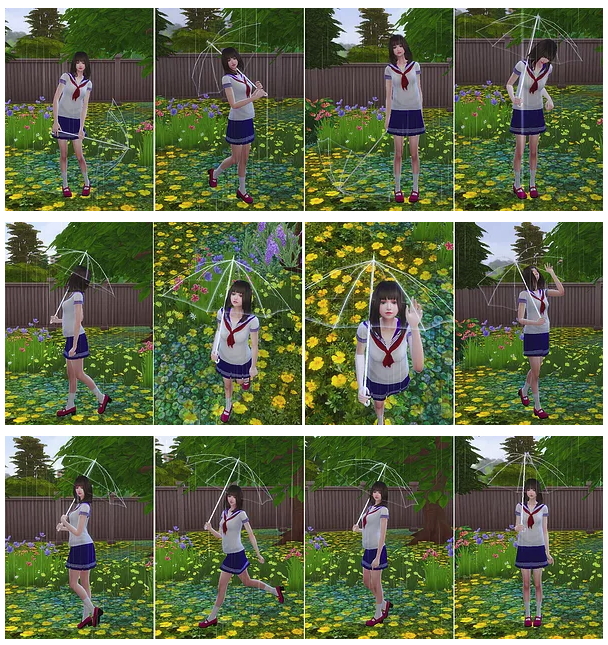 Sims 4 Translucent Umbrella Pose at A luckyday