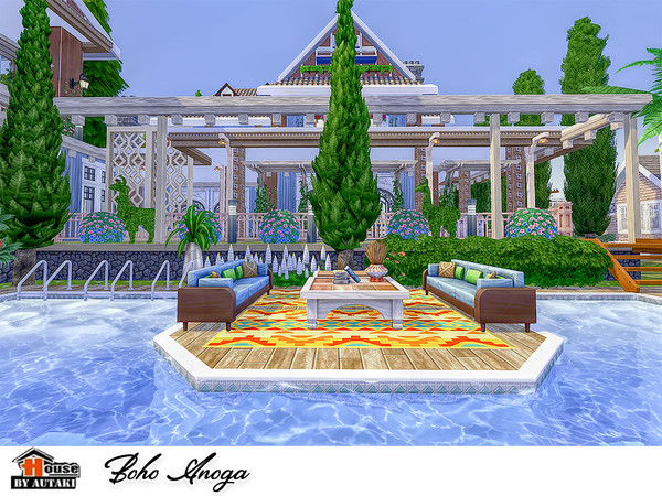 Sims 4 Boho Anoga house NoCC by autaki at TSR