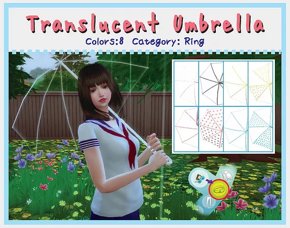 Sims 4 Translucent Umbrella (ACC / Decor) at A luckyday