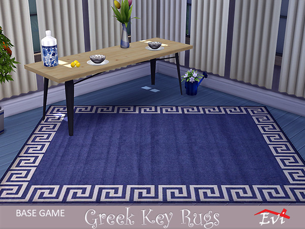 Sims 4 Greek key rugs by evi at TSR