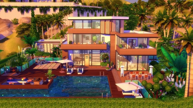 Sims 4 SUNSHINE Ibiza house by Angerouge at Studio Sims Creation