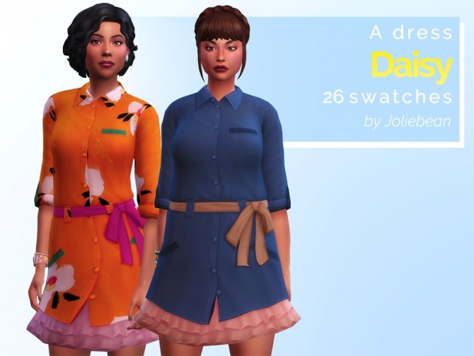 Sims 4 Daisy dress in 26 swatches at Joliebean