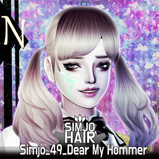 Sims 4 Simjo 49 Dear My Hommer hair at Kim Simjo