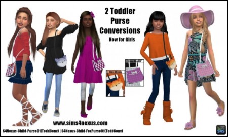 Toddler Purse Conversions by SamanthaGump at Sims 4 Nexus