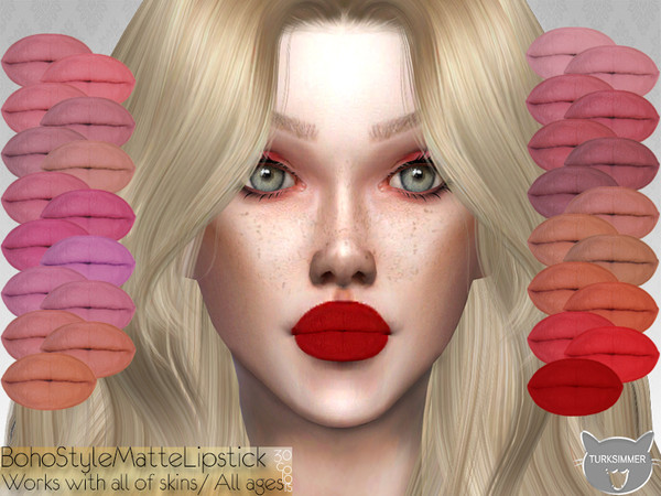 Sims 4 BohoStyle Matte Lipstick by turksimmer at TSR