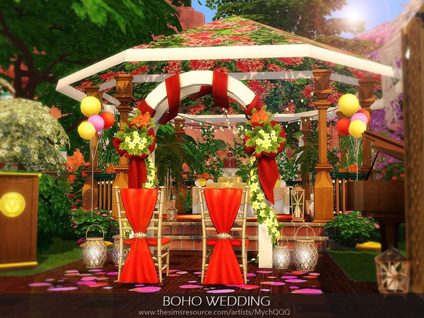 Sims 4 Boho Wedding by MychQQQ at TSR