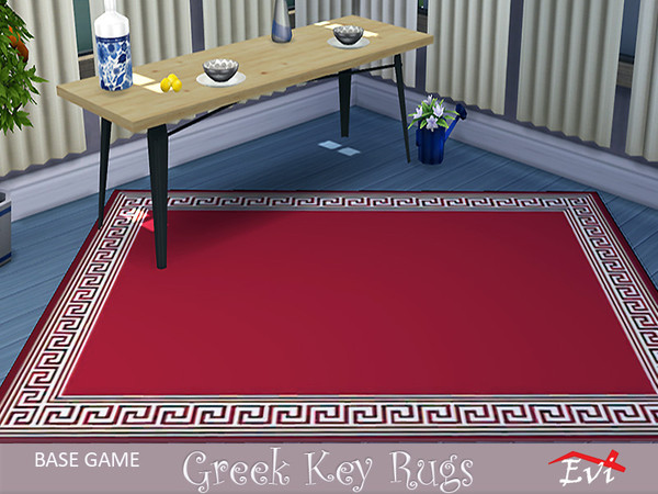Sims 4 Greek key rugs by evi at TSR
