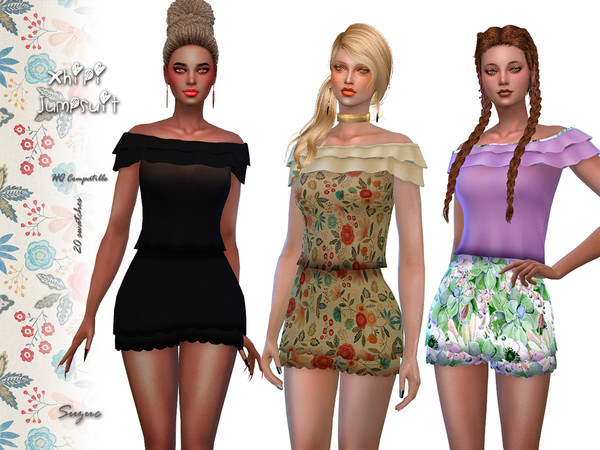 Sims 4 Xhipi Jumpsuit by Suzue at TSR