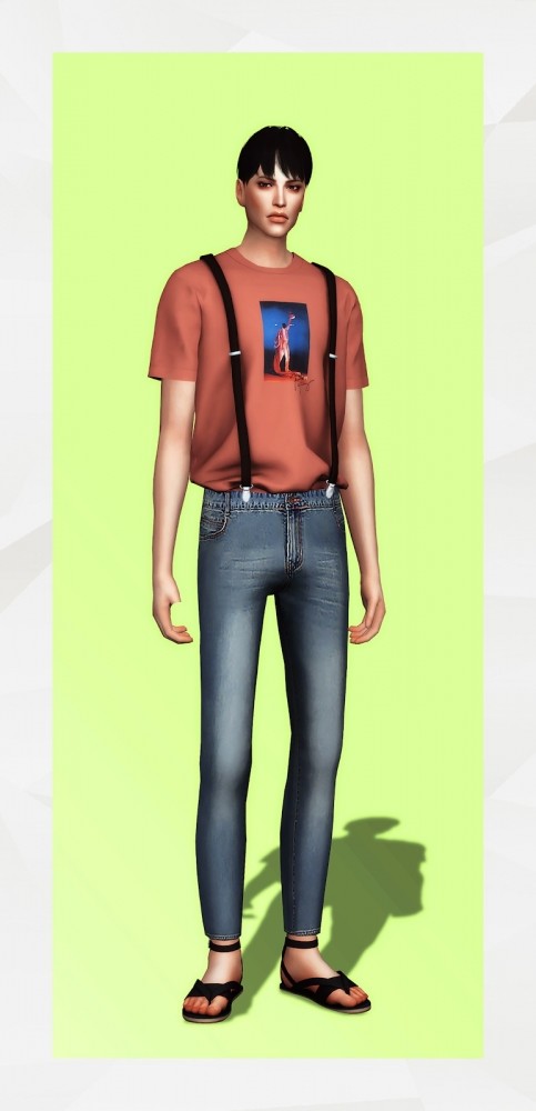 Sims 4 Short Sleeve T Shirt with Suspender at Gorilla