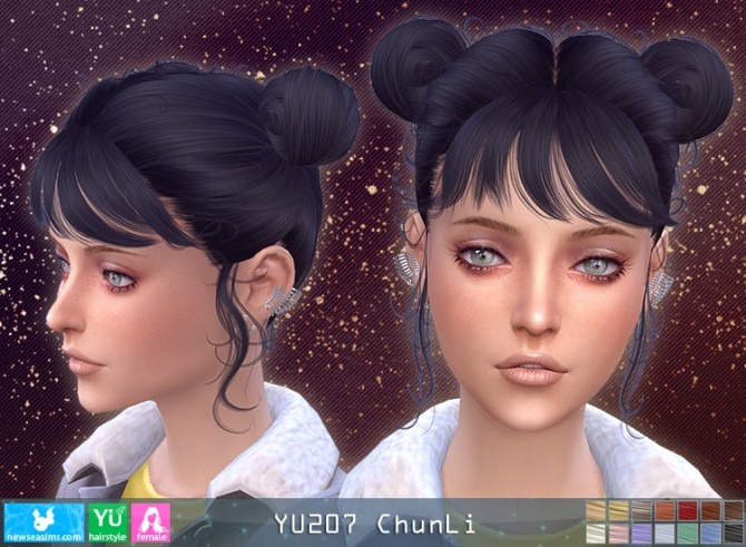 Sims 4 YU207 Chun Li hair at Newsea Sims 4