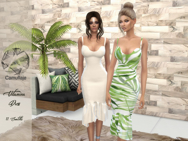 Sims 4 Vitamina Dress by Camuflaje at TSR