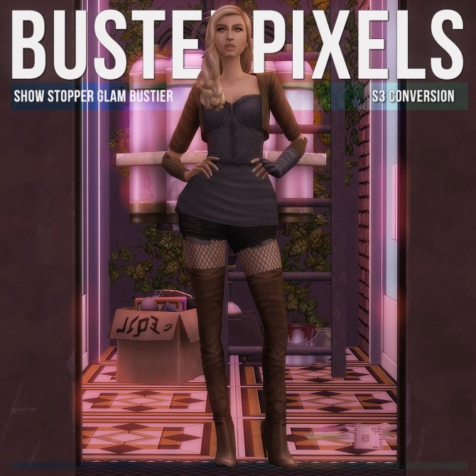 Sims 4 Show Stopper Glam Bustier S3 Conversion at Busted Pixels