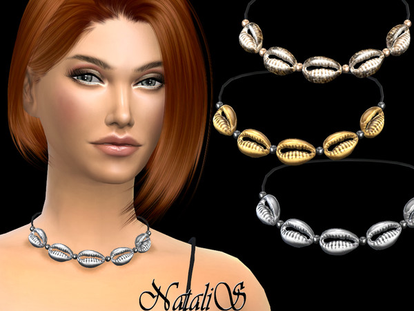 Sims 4 Cowrie shells necklace by NataliS at TSR