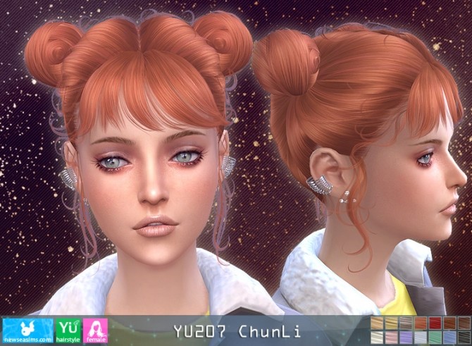 Sims 4 YU207 Chun Li hair at Newsea Sims 4