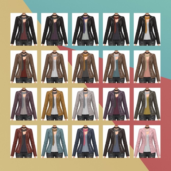 Sims 4 Punk jacket Scarf S3 Conversion at Busted Pixels