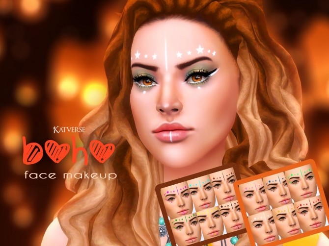 Sims 4 Boho Face makeup at Katverse