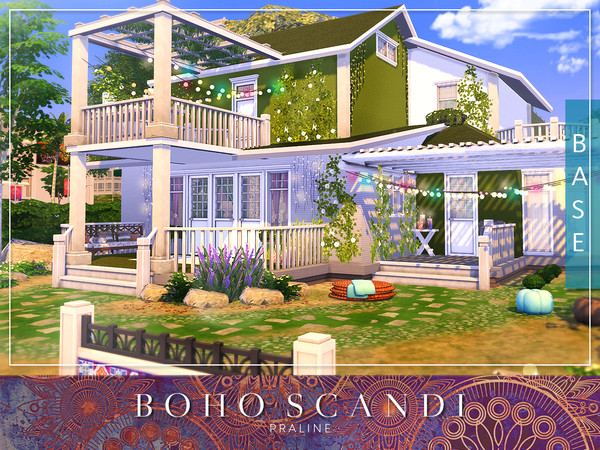Sims 4 Boho Scandi house by Pralinesims at TSR