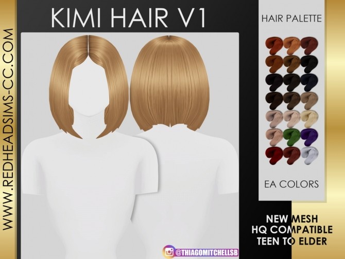 Sims 4 Kimi hair at REDHEADSIMS