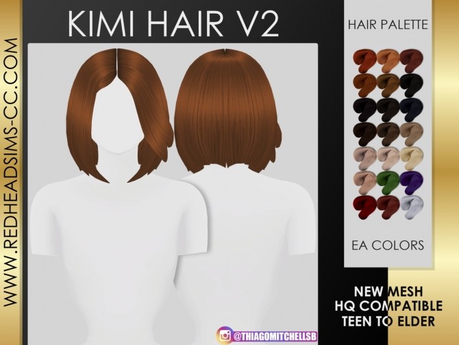 Sims 4 Kimi hair at REDHEADSIMS