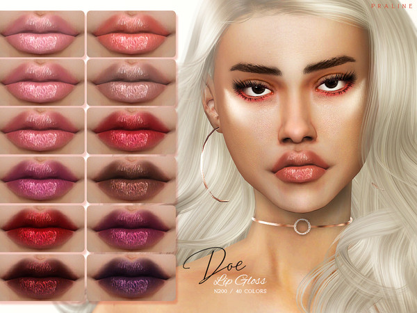 Sims 4 Doe Lip Gloss N140 by Pralinesims at TSR