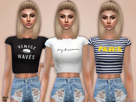 Graphic Tee 04 by Black Lily at TSR » Sims 4 Updates
