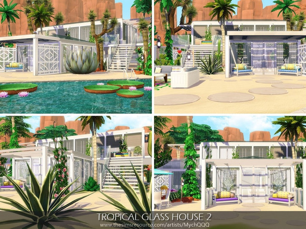 Sims 4 Tropical Glass House 2 by MychQQQ at TSR