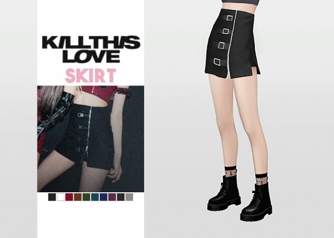 Sims 4 Kill This Love Skirt at Waekey