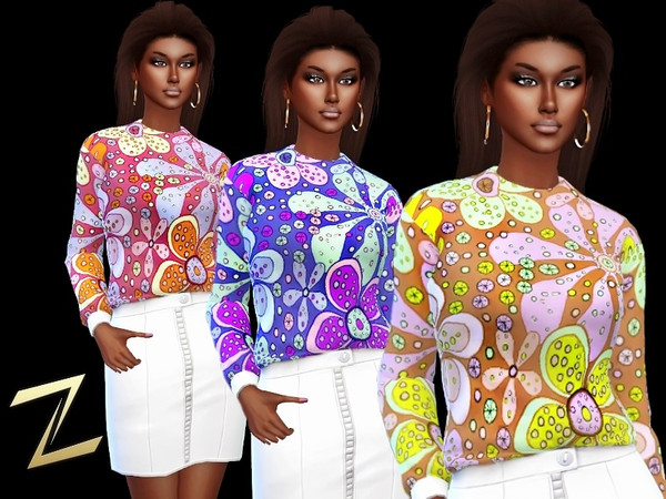 Sims 4 Funky Flower outfit by ZitaRossouw at TSR