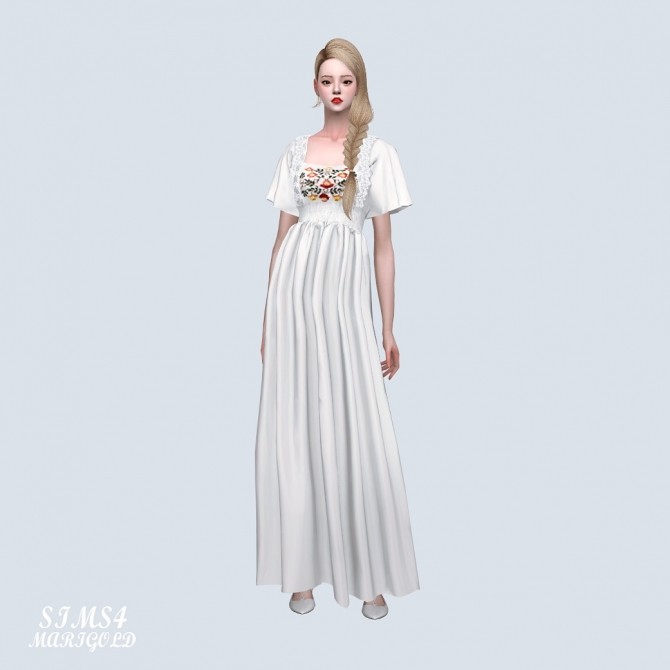 Sims 4 Flower Summer Long Dress (P) at Marigold