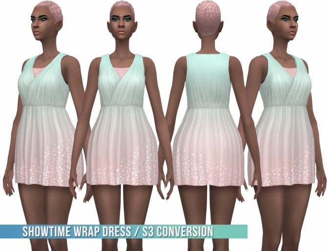 Showtime Wrap Dress S3 Conversion at Busted Pixels » Sims 4 Updates