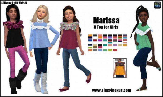 Sims 4 Marissa top by SamanthaGump at Sims 4 Nexus