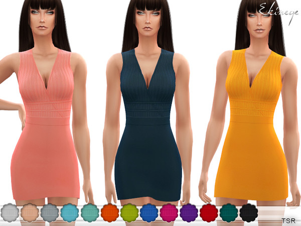 Sims 4 Surplice Mini Dress by ekinege at TSR