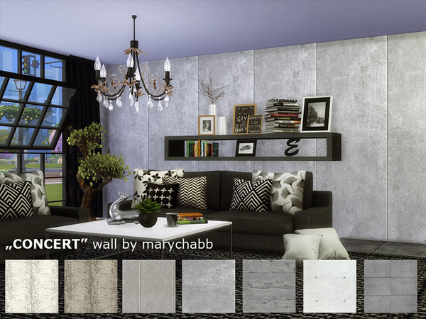Sims 4 CONCERT wall by marychabb at TSR